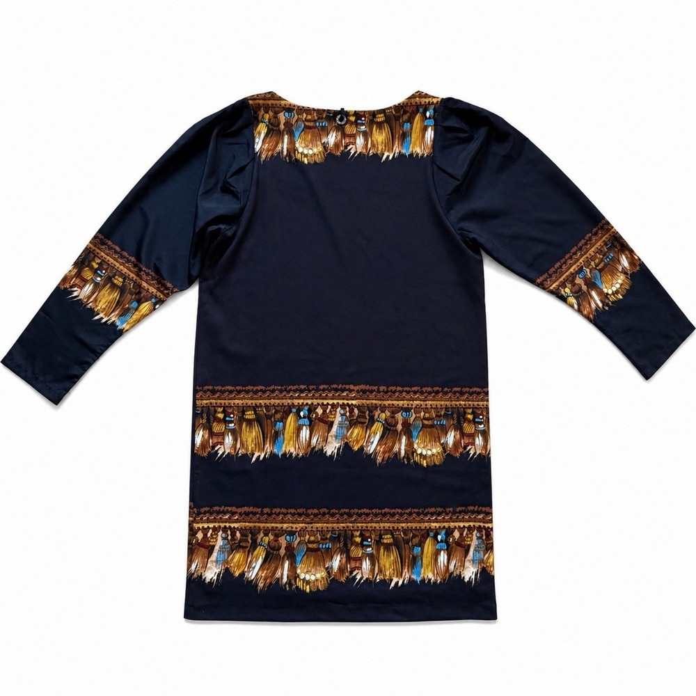 RARE Save The Queen Dress XL Circus Print Graphic Long Sleeve Designer Italy Y2K - Picture 2 of 15